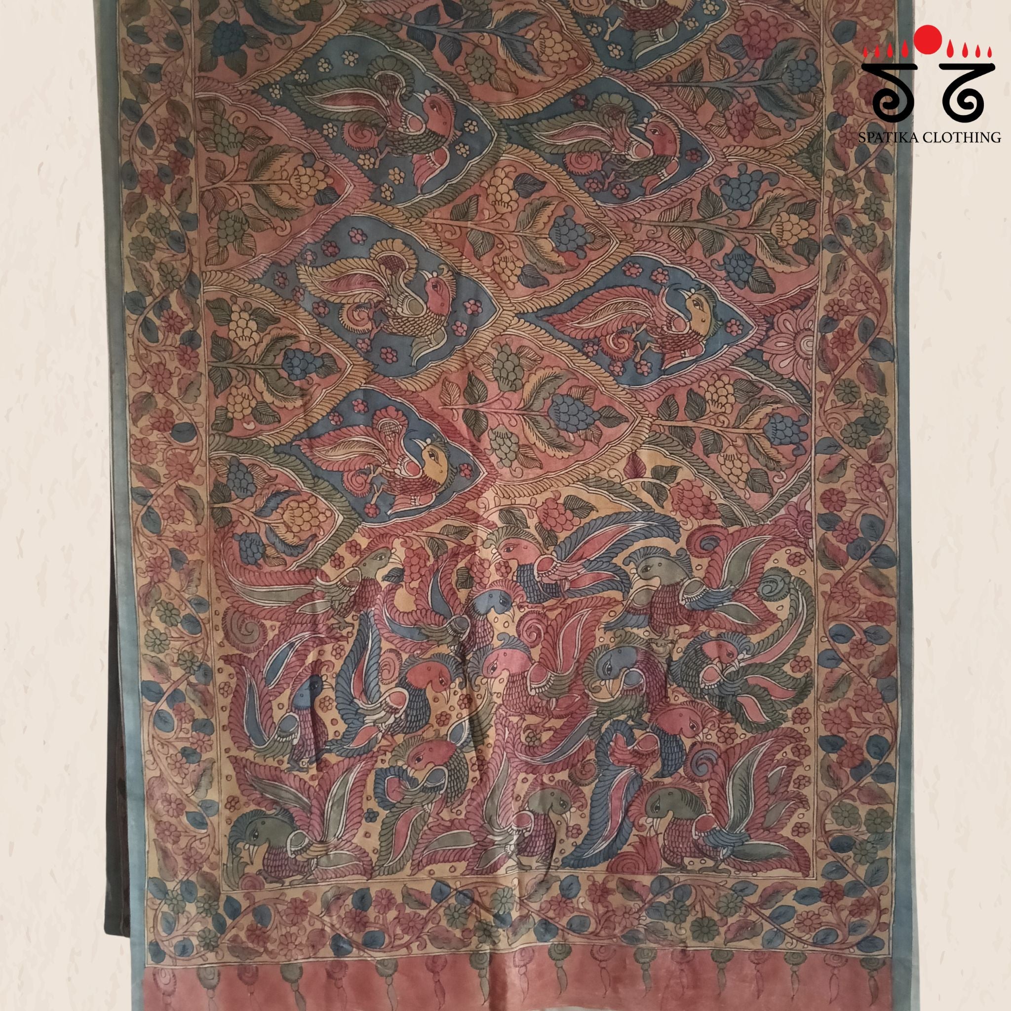 Pen Kalamkari Handpainted Silk Cotton Saree