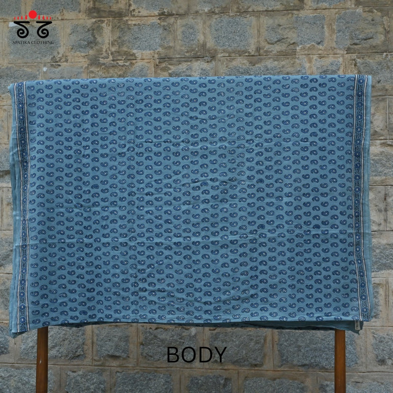 Ajrak on Mulmul Cotton Saree