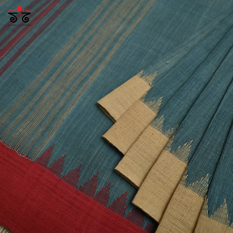 Ponduru Handspun Saree - Ganga Jamuna Border!
