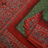Ajrak Bandhani on Mulmul Cotton Saree