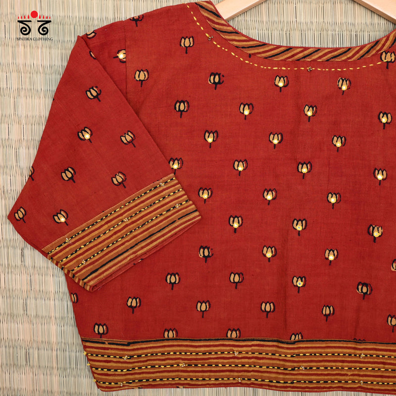 Lotus Ajrak Blouse