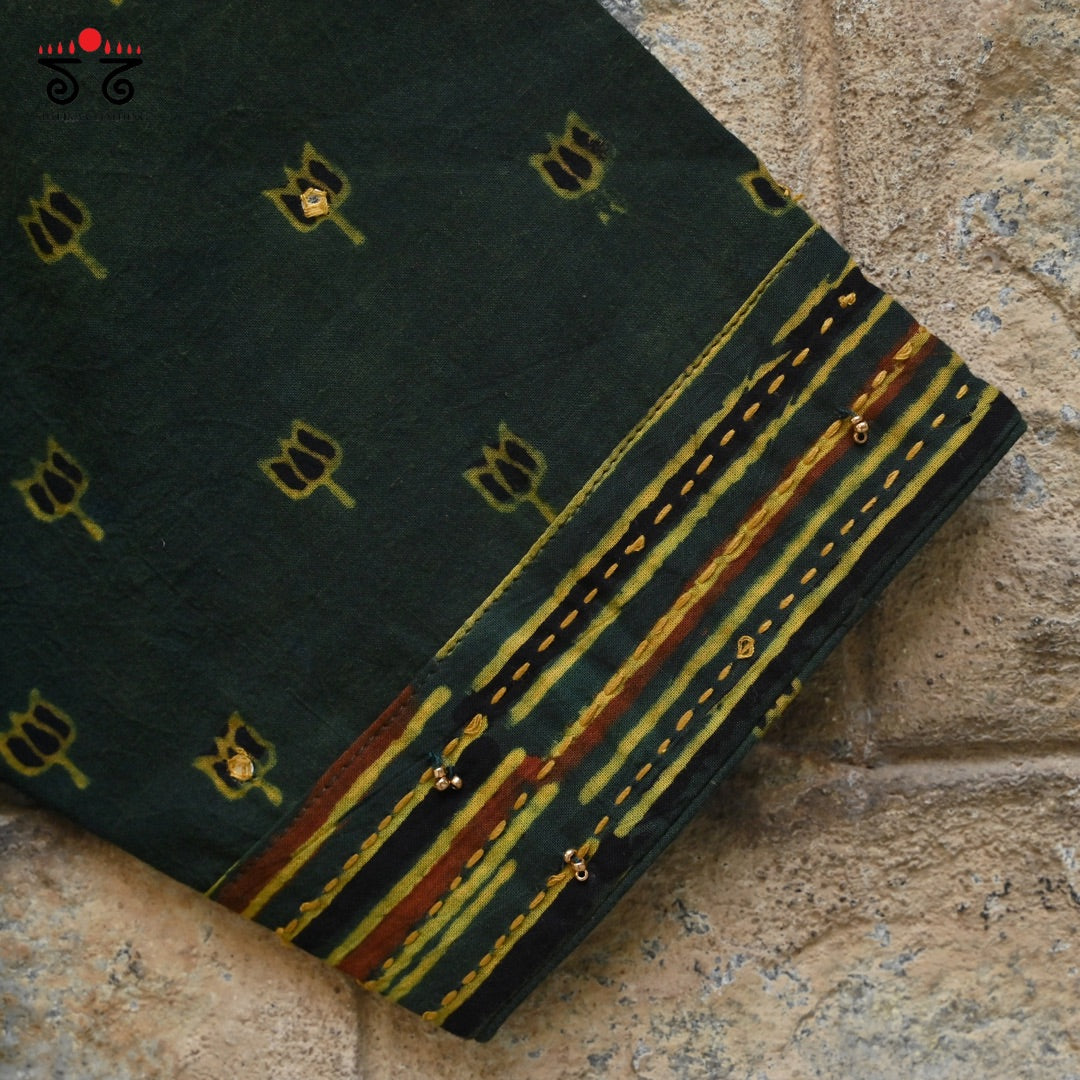 Lotus Ajrak Blouse - New Arrival!