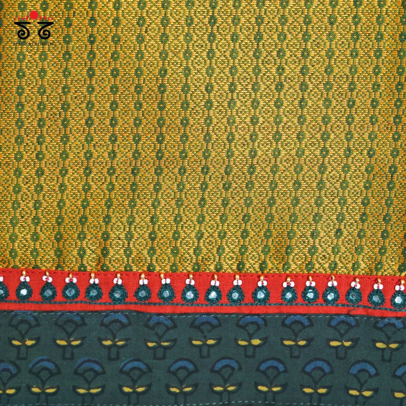 Hand- Embroidered Khun Blouse Fabric