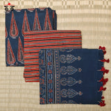 Ajrak Hand - Blockprinted Fabric Set Of 3