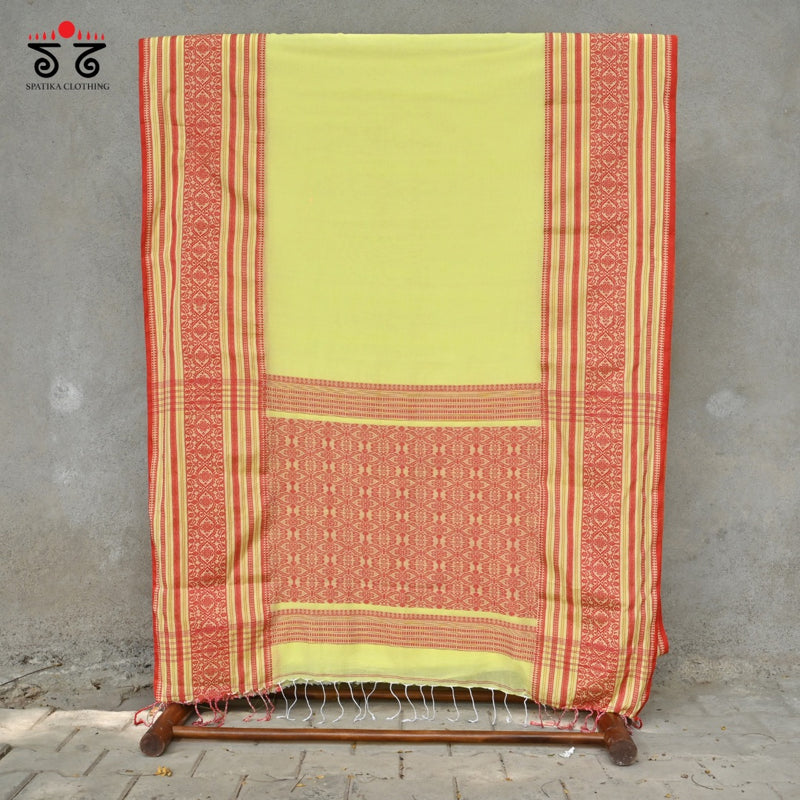 Handwoven Bengal Cotton Saree - Nakshi Border