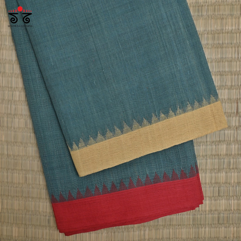 Ponduru Handspun Saree - Ganga Jamuna Border!