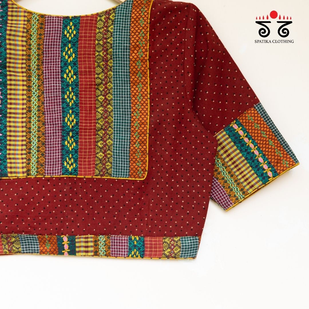 Ajrak Patch Work Blouse New!