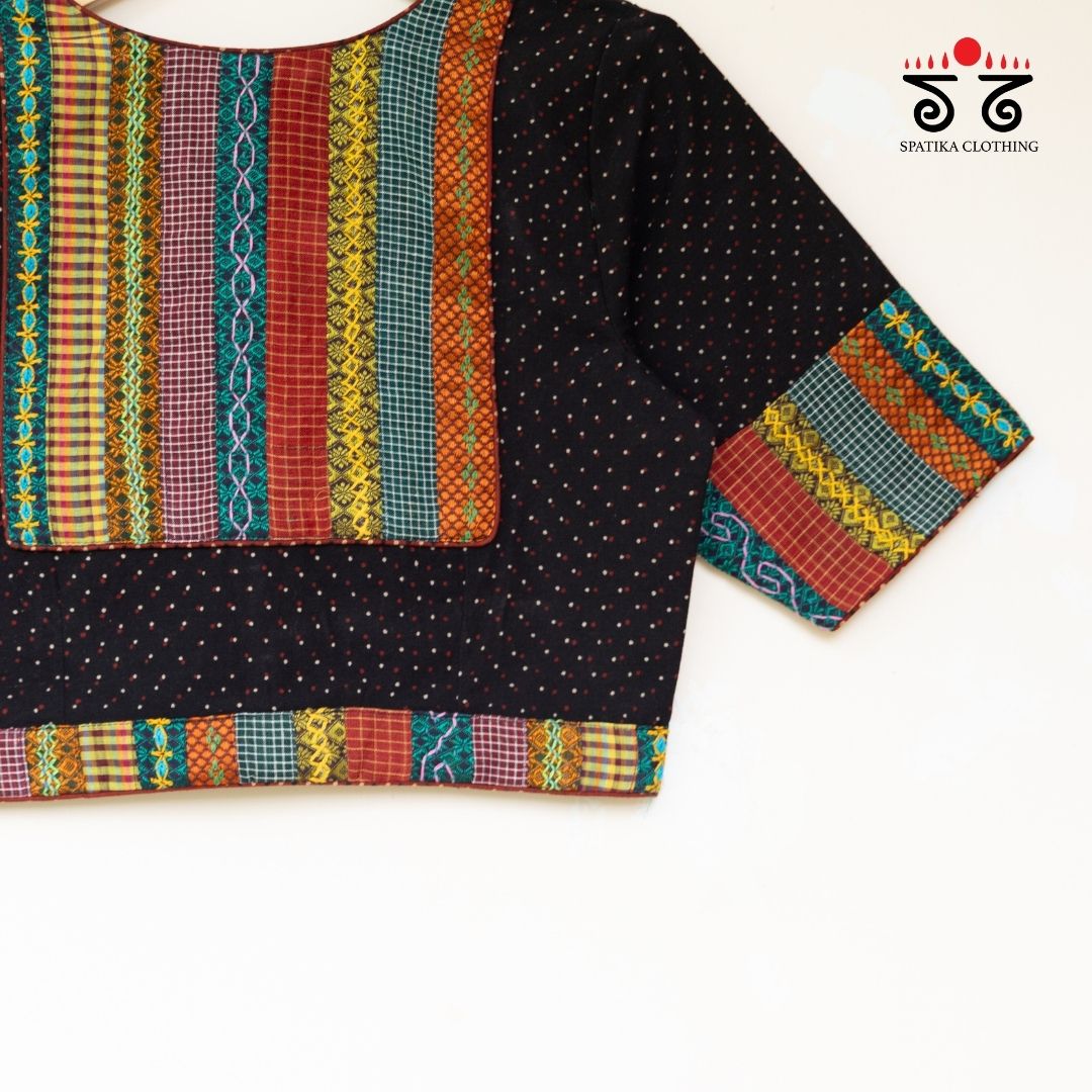 Ajrak Patch Work Blouse