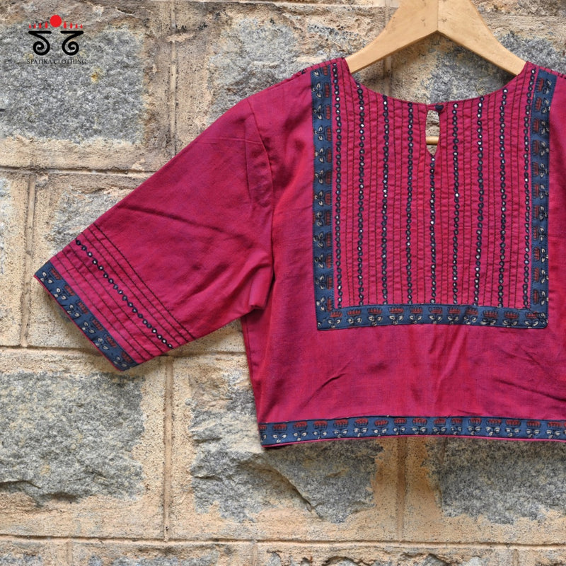 Hand - Embroidered Mirror Work Blouse