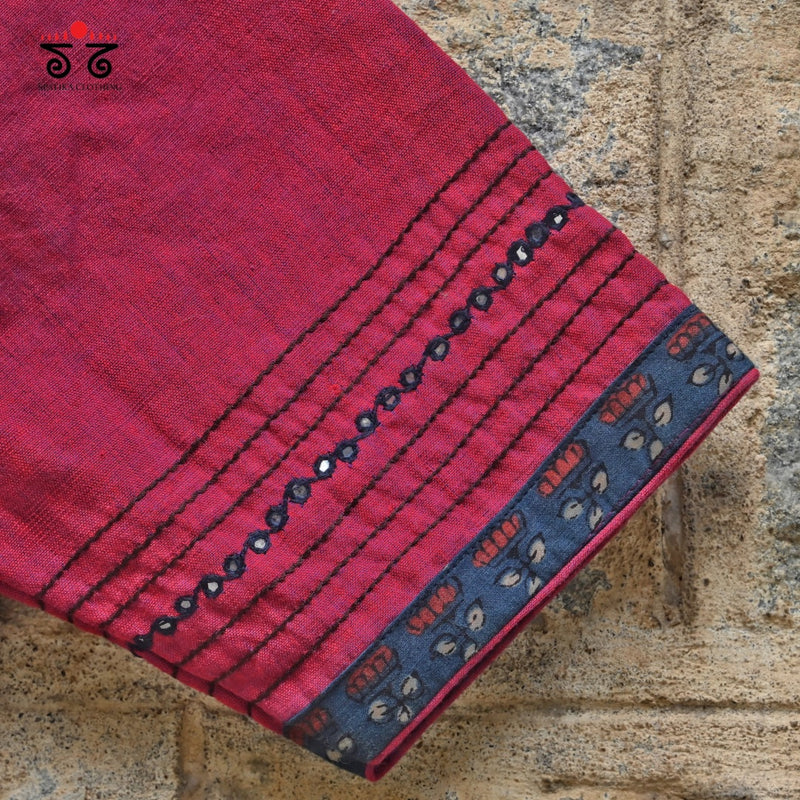 Hand - Embroidered Mirror Work Blouse