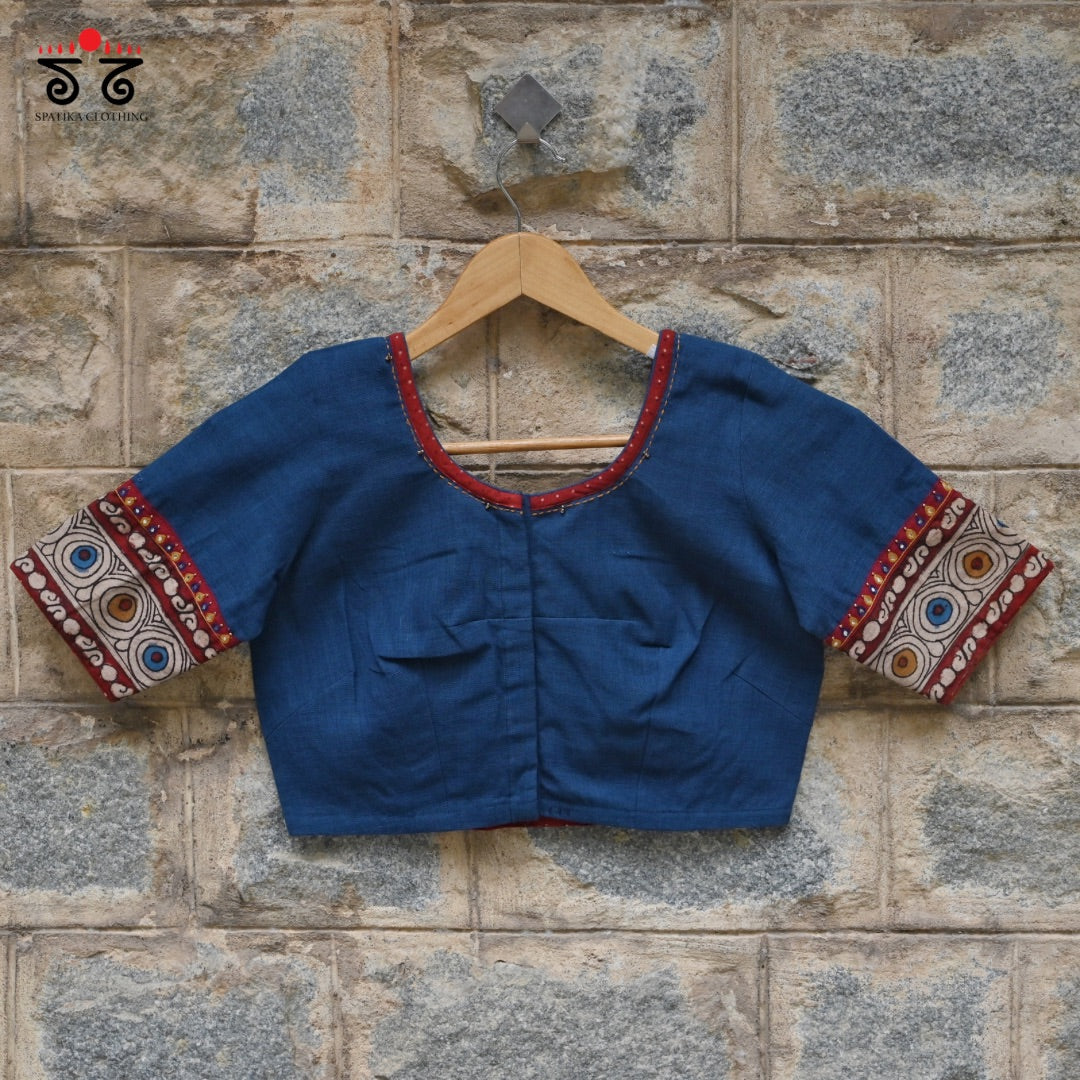 Boondh Pen Kalamkari Handembroidered  Blouse
