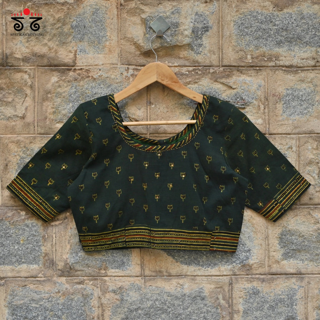 Lotus Ajrak Blouse - New Arrival!