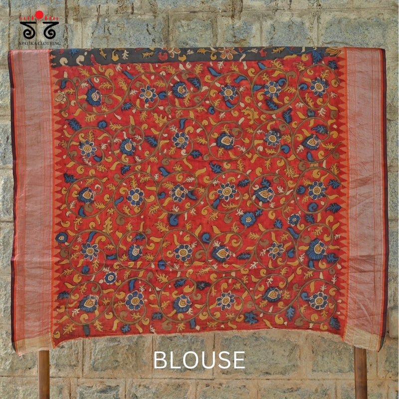 Pen Kalamkari on Ponduru Saree