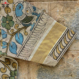 Pen Kalamkari Kerala Kasavu  Blouse