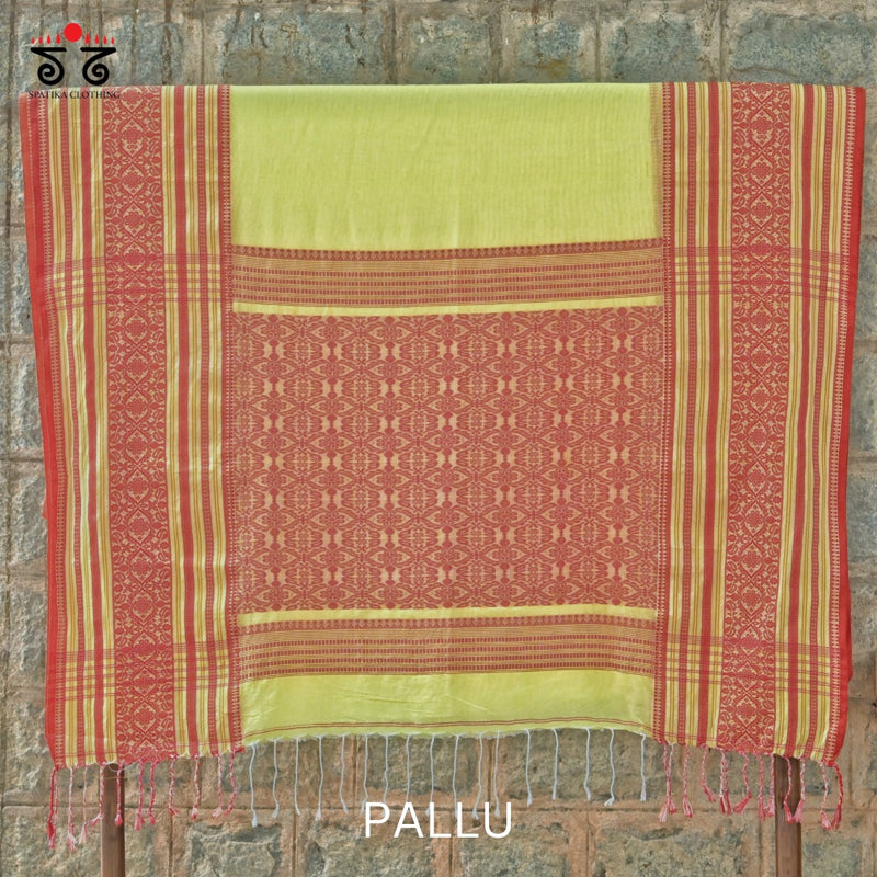 Handwoven Bengal Cotton Saree - Nakshi Border