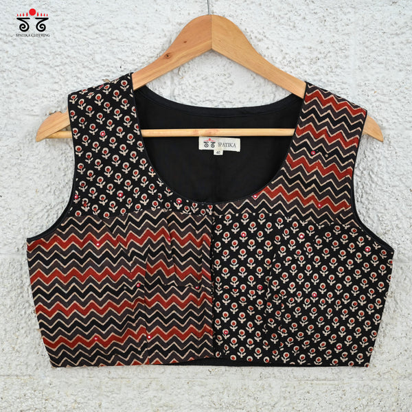 Ajrak Blocks - Sleeveless Blouse