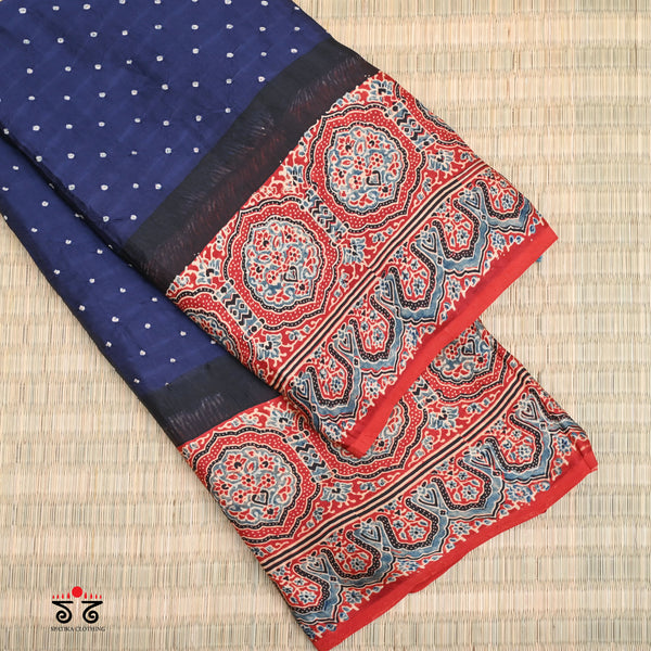 Ajrak Bandhani on Modal Silk Saree