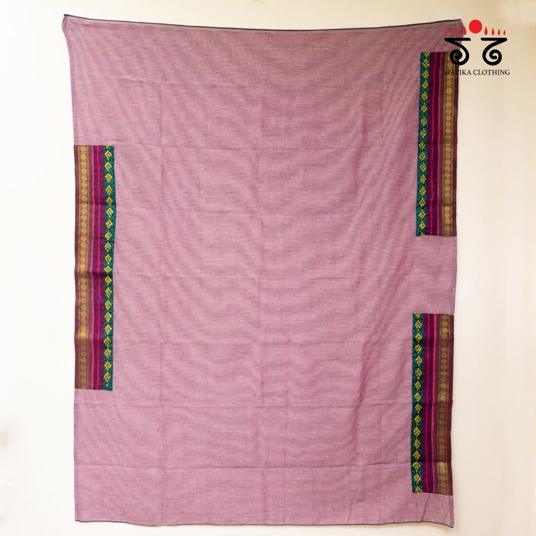Striped Hand Embroidered Blouse Fabric