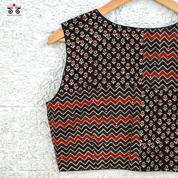 Ajrak Blocks - Sleeveless Blouse
