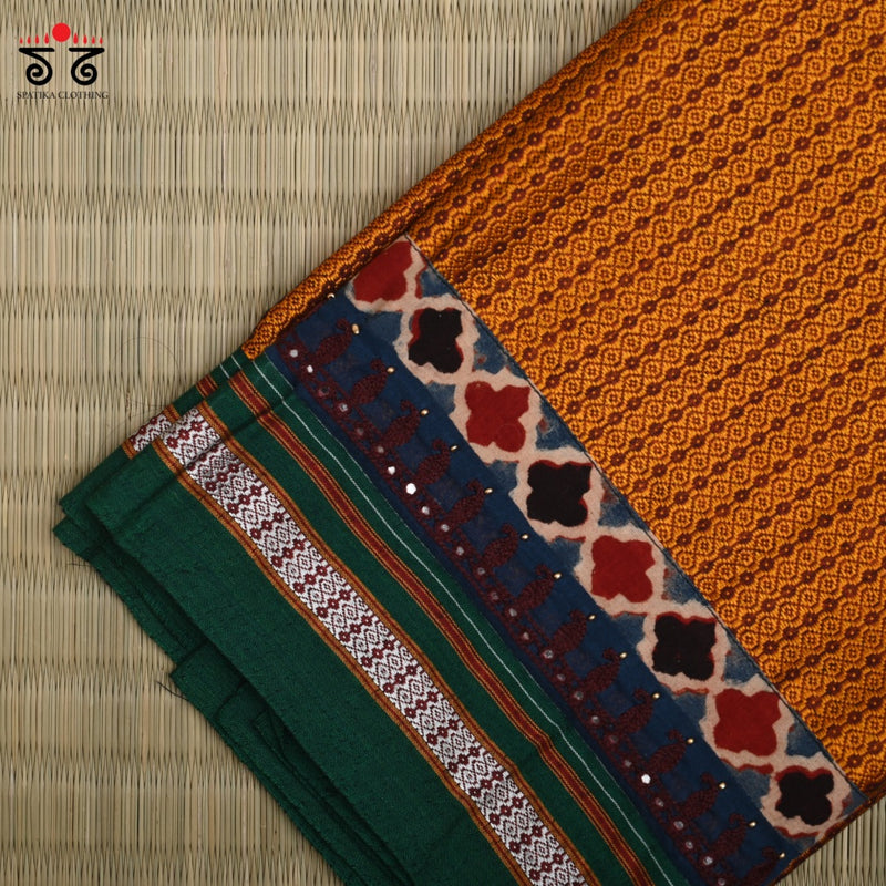Hand- Embroidered Khun Blouse Fabric