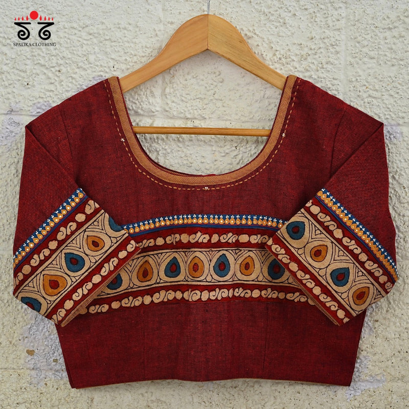 Boondh Pen Kalamkari Handembroidered  Blouse