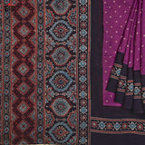 Ajrak Bandhani on Mulmul Cotton Saree