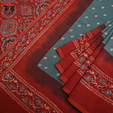 Ajrak Bandhani on Mulmul Cotton Saree