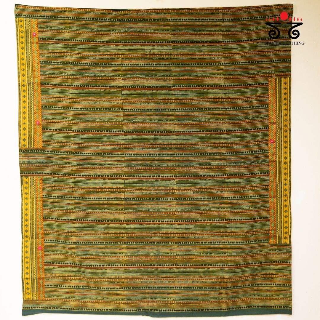 Ajrak hand embroidered Blouse Fabric