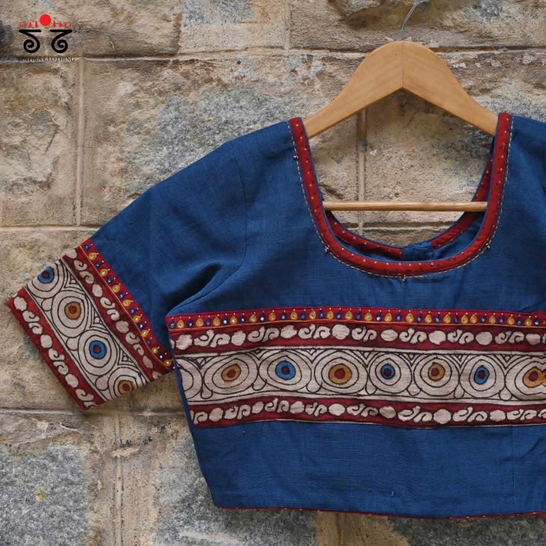 Boondh Pen Kalamkari Handembroidered  Blouse