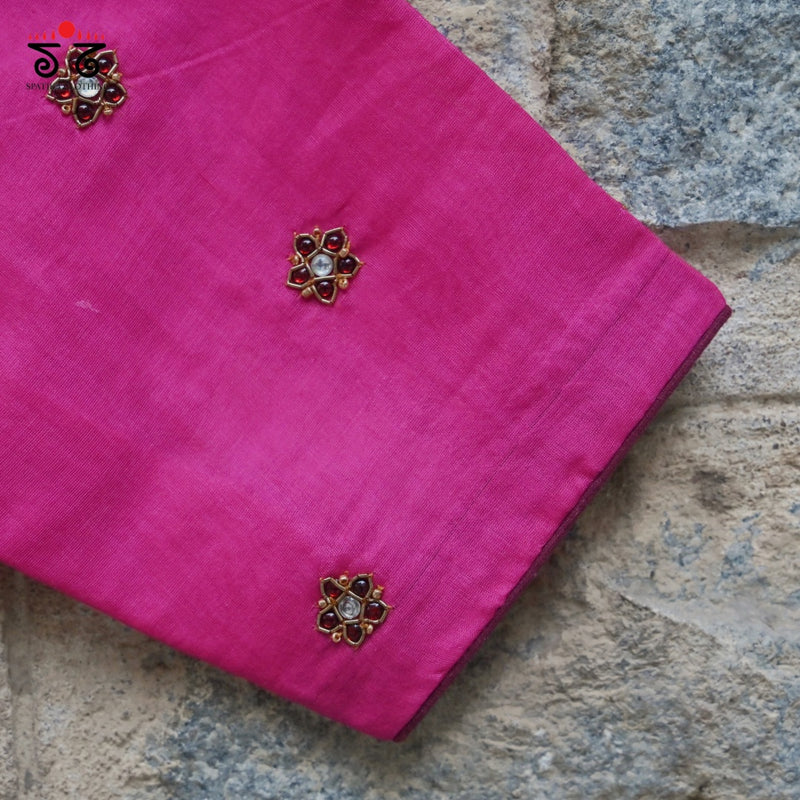Temple Jewellery Chanderi Silk Cotton Blouse