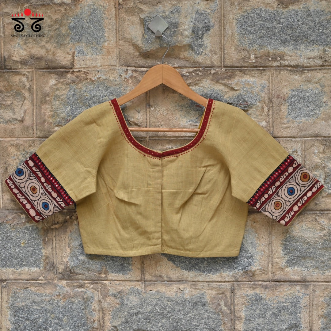 Boondh Pen Kalamkari Handembroidered  Blouse