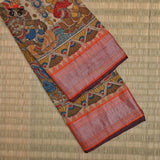 Pen Kalamkari on Ponduru Saree