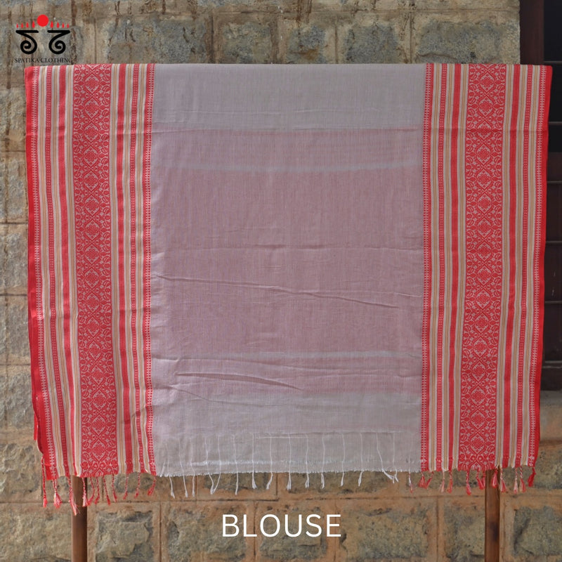 Handwoven Bengal Cotton Saree - Nakshi Border