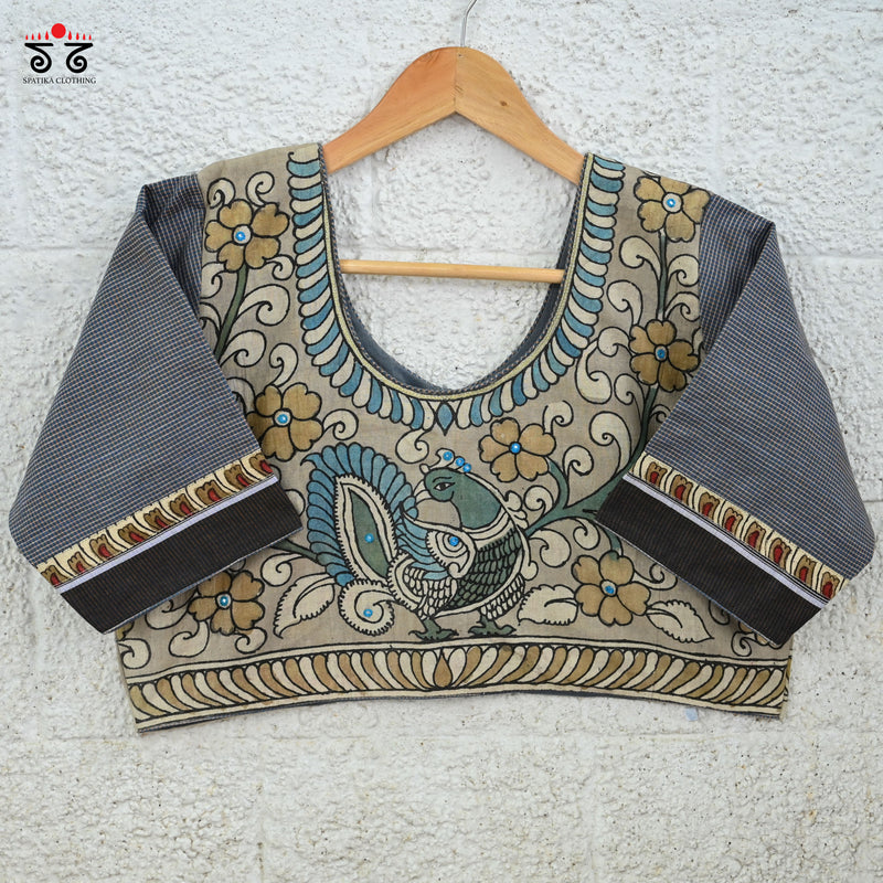 Pen Kalamkari Hand painted Blouse