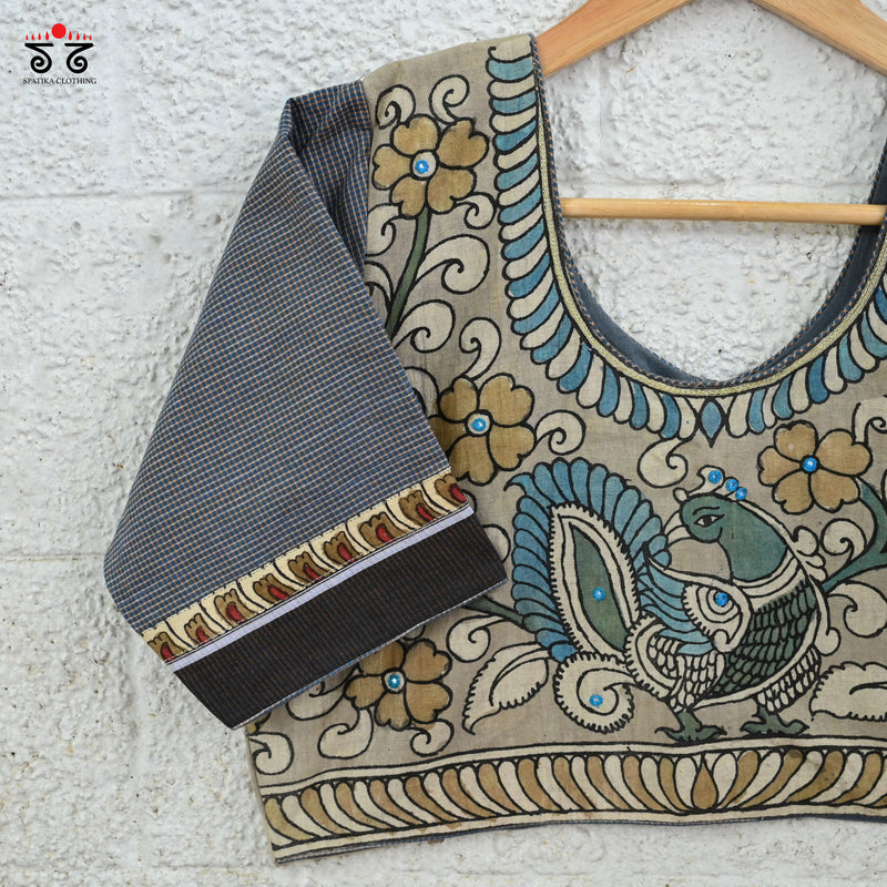 Pen Kalamkari Hand painted Blouse