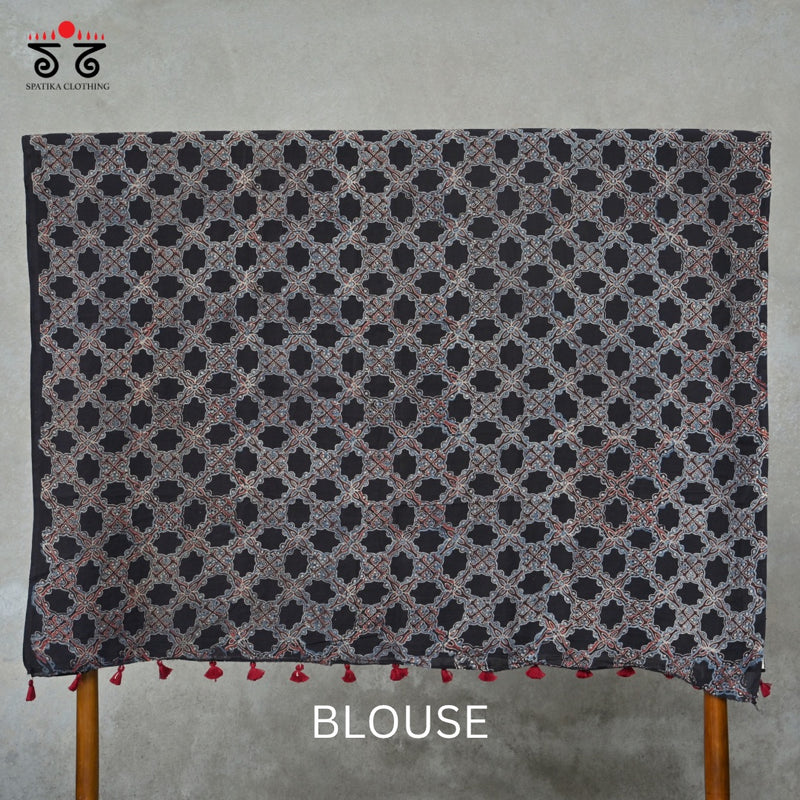 Ajrak Bandhani on Mulmul Cotton Saree