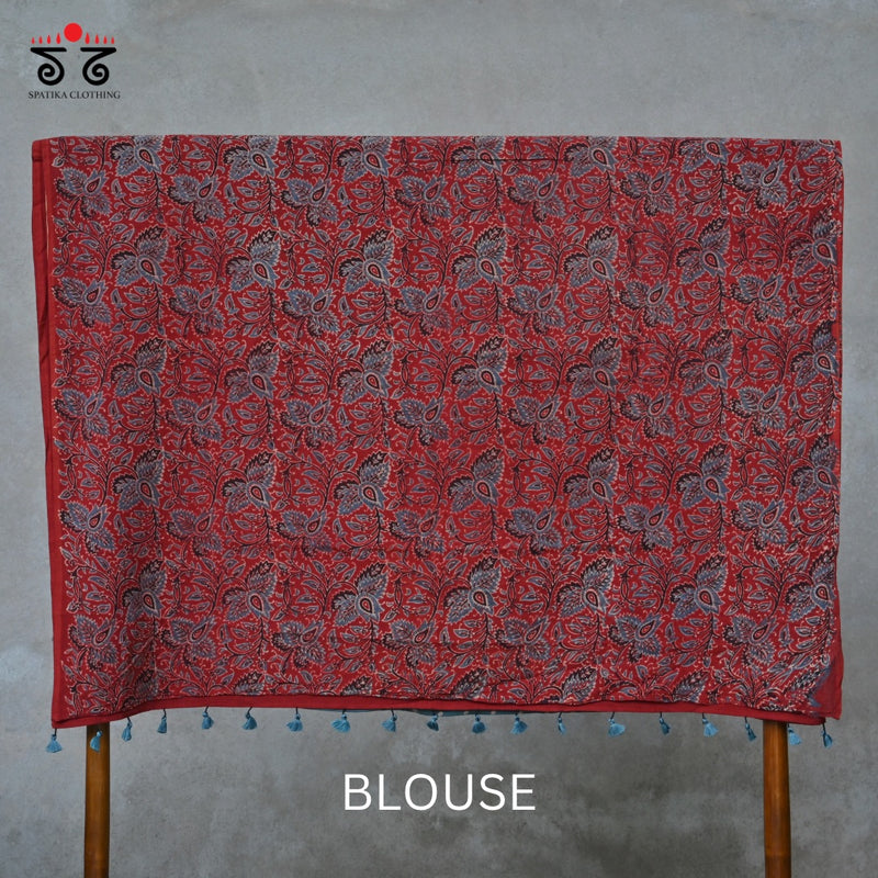 Ajrak Bandhani on Mulmul Cotton Saree