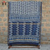 Hand block Print on Maheshwari Silk Cotton Saree