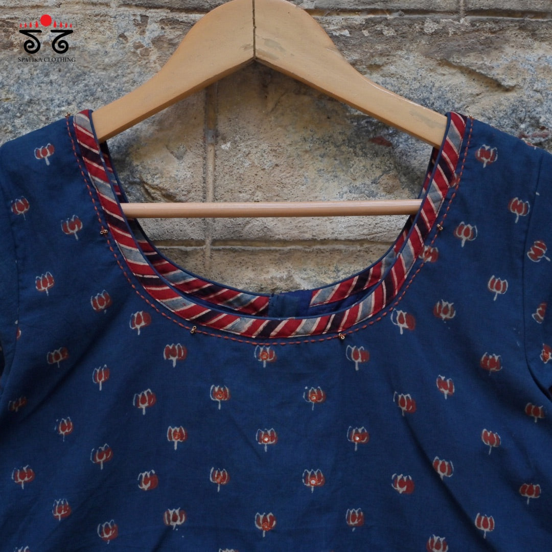 Lotus Ajrak Blouse - New Arrival!