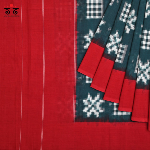 Telia Rumal Double Ikat Cotton Saree