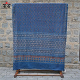 Ajrak on Mulmul Cotton Saree