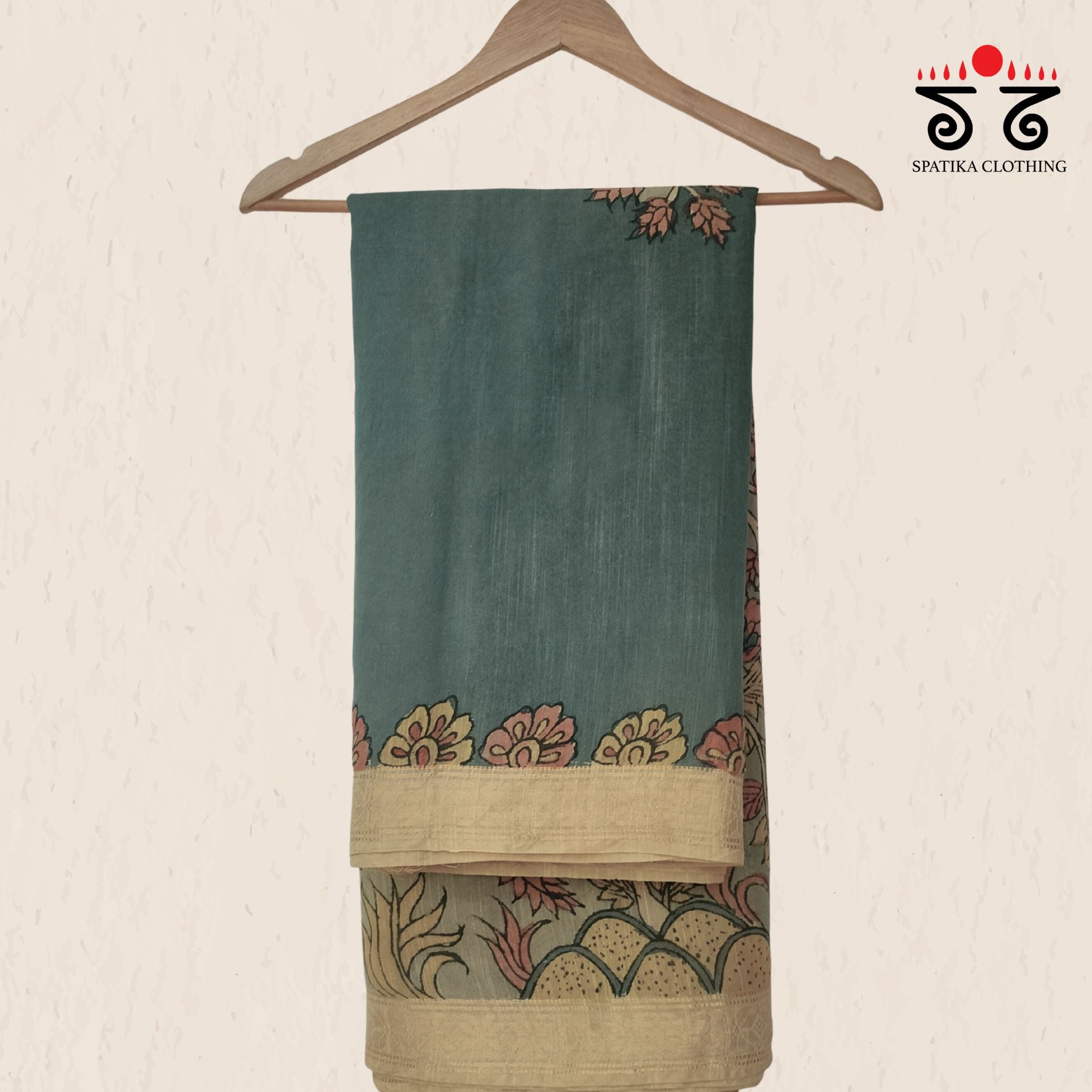 Pen Kalamkari Handpainted Silk Cotton Saree