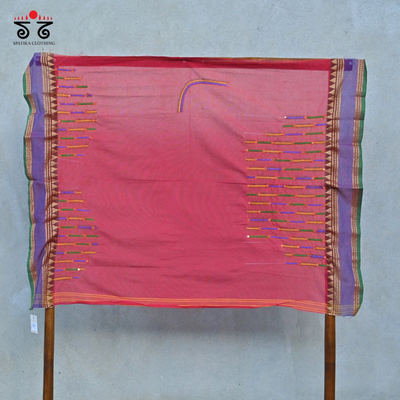 Chettinad Cotton - Banjara Hand Embroidered Blouse Fabric