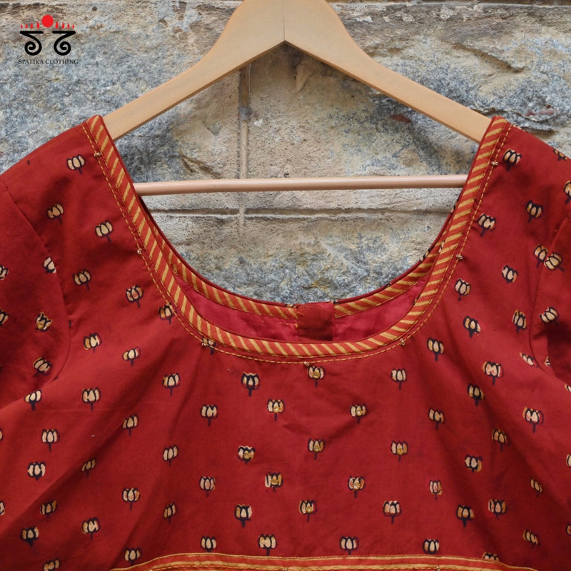 Lotus Ajrak Blouse - New Arrival!