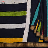 Batik on Maheshwari Silk Cotton Saree