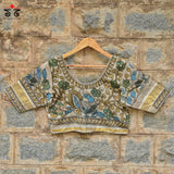 Pen Kalamkari Kerala Kasavu  Blouse