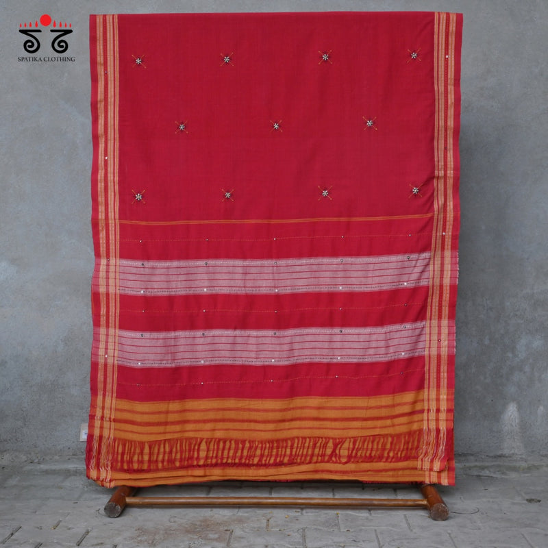 Gomi Teni  Hand - Embroidered Saree