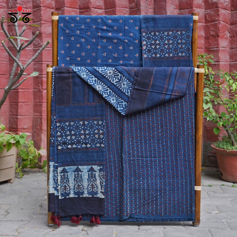 Ajrak Hand - Blockprinted Fabric Set Of 3