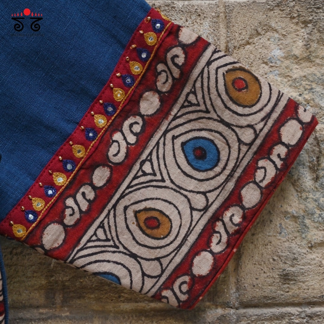 Boondh Pen Kalamkari Handembroidered  Blouse