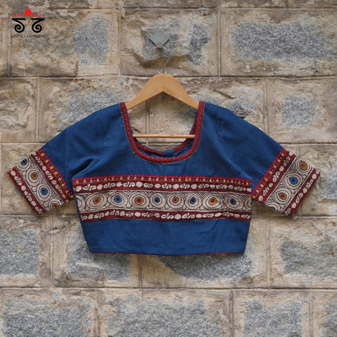 Boondh Pen Kalamkari Handembroidered  Blouse
